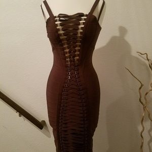 Gold Label Bondage bodycon dress